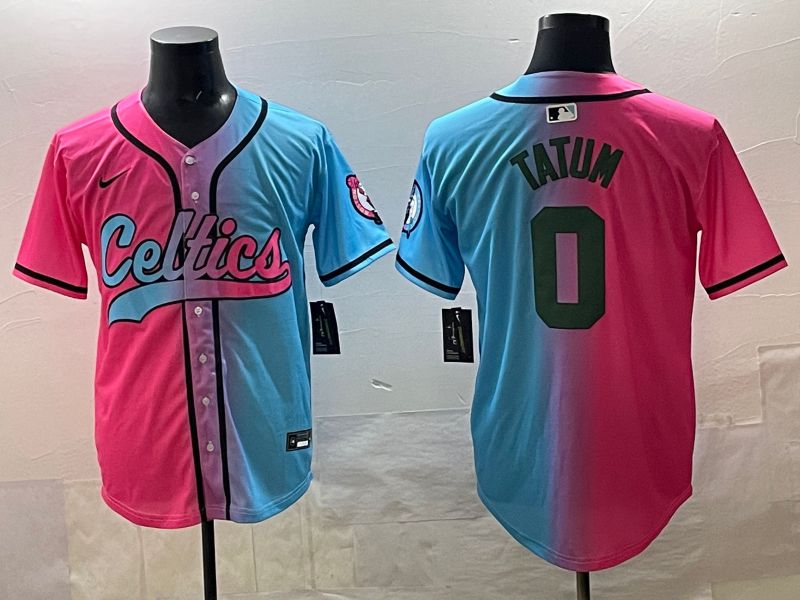 Men 2025 Boston Celtics #0 Tatum Blue pink Nike NBA Jersey style 01->boston celtics->NBA Jersey